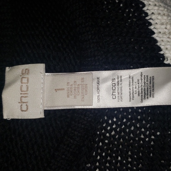 CHICOS Pieced Stripe lightweight Knit Sweater - Picture 7 of 8